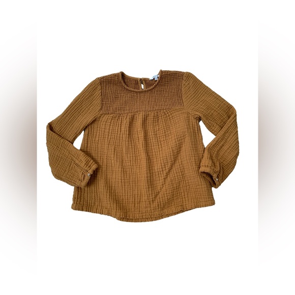 Madewell Tops - Madewell Size XXS Gauze Smocked Swing Top in Antique Gold